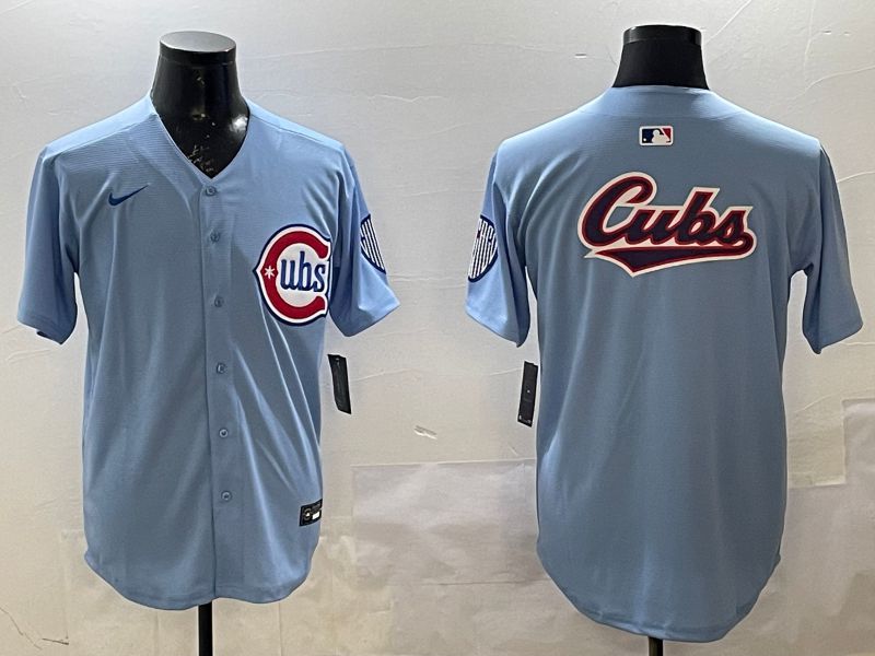 Men Chicago Cubs Blank Light Blue Throwback Fashion 2025 Nike MLB Jersey style 3->chicago cubs->MLB Jersey
